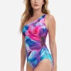 Golden Blossom One Shoulder Swimsuit - Multi