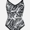 Ink Art Underwired Swimsuit - Black and White