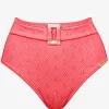Island Nostalgia Belted High Waist Bikini Pant - Ocean Coral