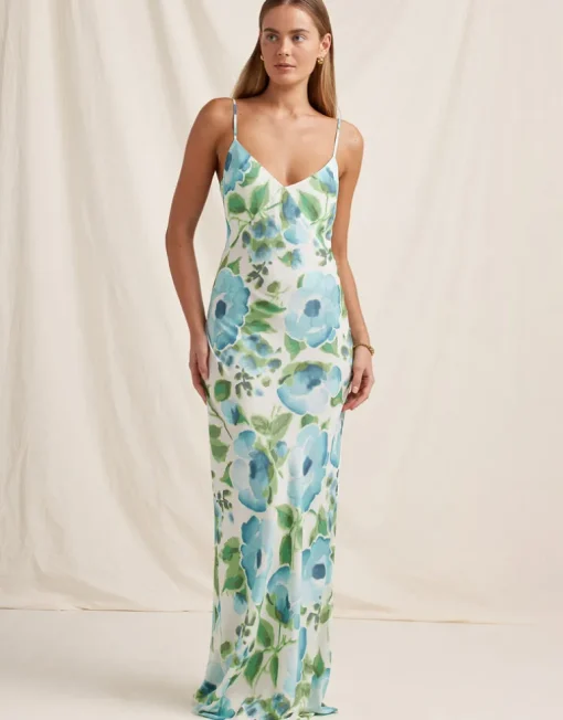 Isles Slip Maxi Dress - Watercolour