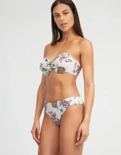 Jasmine Bandeau Bikini Top - White Floral