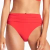 Jetset Fold Down Bikini Pant - Cherry
