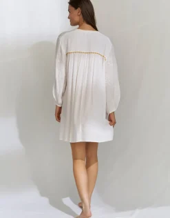 Kaftan Tunic - White and Pineapple
