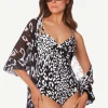 Kalina Underwired Crossover Swimsuit - Black and White