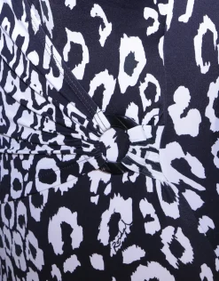 Kalina Wrap Swimsuit - Black and White