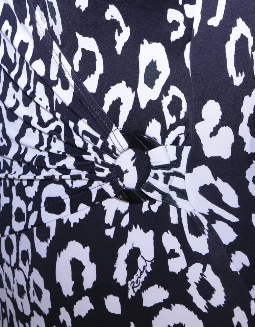 Kalina Wrap Swimsuit - Black and White