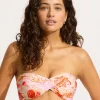 La Mer Twist Bandeau Bikini Top - White