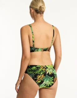 Lotus Cross Front Multi-fit Bikini Top - Black