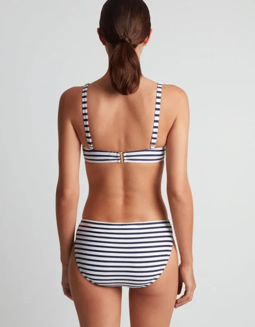 Luxe Stripe Ring OTS Bikini Top - Navy White