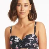 Martini Twist Bandeau Bikini Top - Black