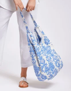 Maya Paisley Beach Bag - Multi Blue