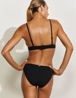 Metrics Bralette Bikini Top - Black White and Gold