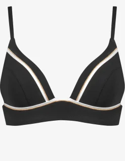Metrics Bralette Bikini Top - Black White and Gold