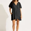 Mini Babydoll Beach Dress - Black