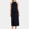 Moonlight Glow Halter Dress - Black