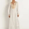 New Triangle Maxi Dress - White and Gold