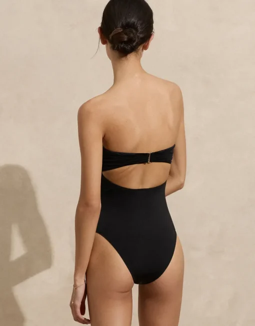 Noir Ruched Holiday One Piece Swimsuit