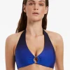 Oia Sunset D-DD Trim Halter Bikini Top - Ocean