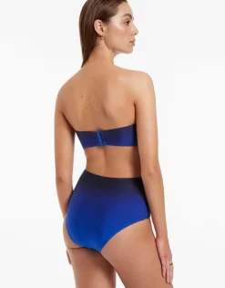 Oia Sunset Minimal Bandeau Bikini Top - Ocean