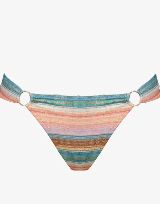 Pastel Sunset Ring Side Bikini Pant - Pink Stripe