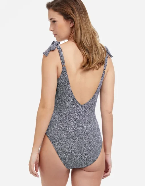 Profile Colette V Neck Swimsuit - Black and White
