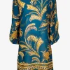 Satin Fruits Tunic - Ocean Pineapple