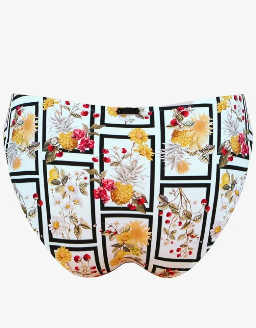 Scenery Bikini Pant - Monochrome Garden