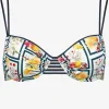 Scenery Underwired Bikini Top - Monochrome Garden