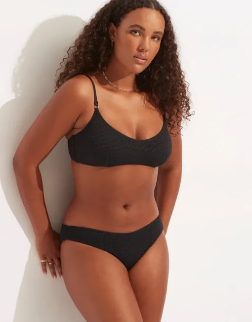 Sea Dive Bralette Bikini Top - Black