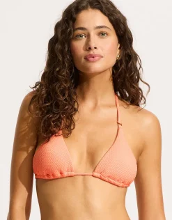 Sea Dive Slide Tri Bikini Top - Peach Pink