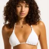 Sea Dive Slide Tri Bikini Top - White