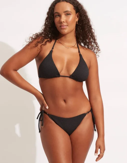 Sea Dive Tie Side Rio Bikini Pant - Black