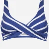 Sea Ride Twist Front Bikini Top - White Indigo