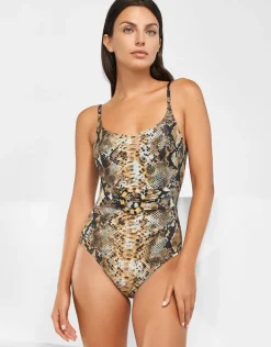 Serpent Underwired Ring Front Swimsuit - Python