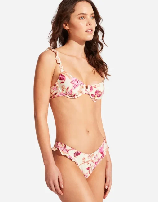 Silk Road Underwire Bra Bikini Top - Pink