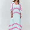 Silky Tassel Kaftan - Sky Blue