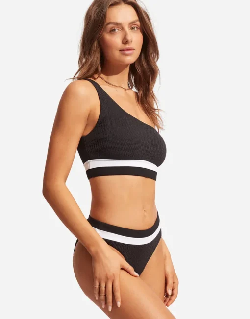 Slice of Splice High Rise Bikini Pant - Black and White