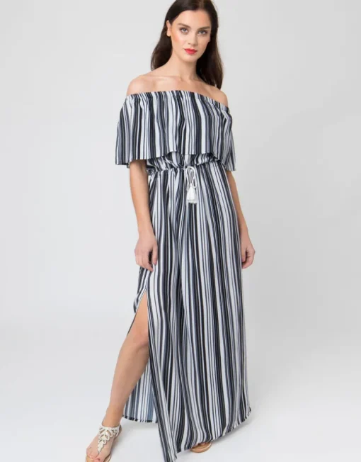 Sovana Maxi Dress - Black/White