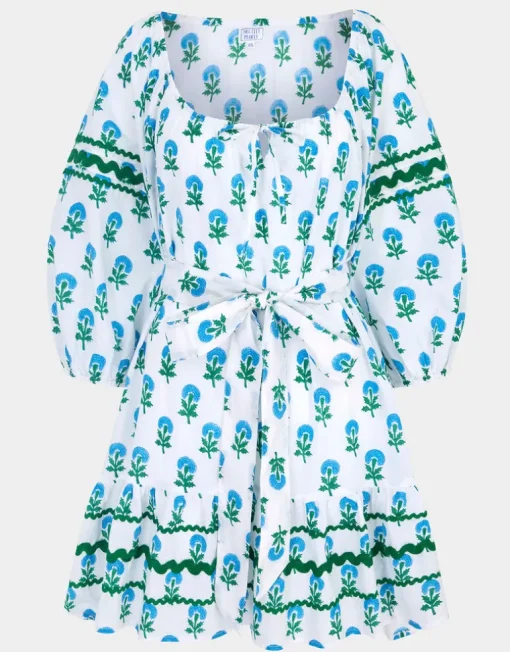Stella Dress - Aqua Marigold