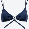 Summer Solids Cross Front Bikini Top - Deep Ink