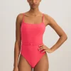 Terry Belted Kennedy Swimsuit - Coral