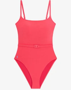 Terry Belted Kennedy Swimsuit - Coral