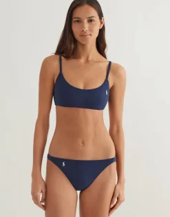 Terry Side Tab Devin Hipster Bikini Pant - Navy Blue