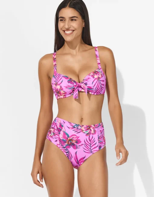 Tropic Radiance High Waist Bikini Pant - Electric Pink