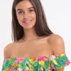 Tropicool Tolvo Off The Shoulder Bikini Top - Blue