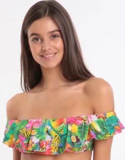 Tropicool Tolvo Off The Shoulder Bikini Top - Blue