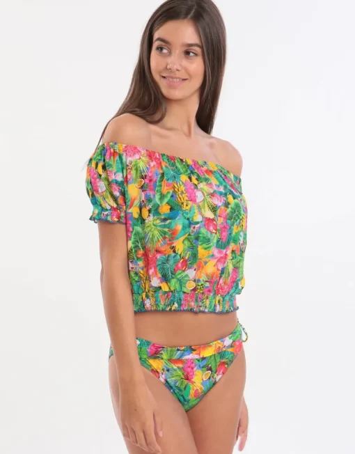 Tropivoil Binky Off The Shoulder Top - Blue