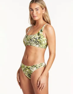 Troppica Low Square Neck Bikini Top - White