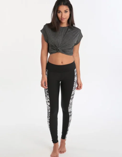 Twist Front Crop Tee - Grey Marle