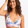 Under the Sea Longline Tri Bikini Top - White
